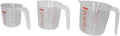 IMUSA Plastic Measuring Cups Set of 3/1,2 & 4 Cup with Easy Pour Spout & Red Indicators, Nesting Liquid and Dry Measuring Cups for Cooking & Baking