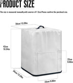 Air Fryer Cover Dust-Proof Kitchen Small Appliance Cover with Top Handle and Pockets Keep Kitchen Appliance Clean Washable, Coffee Beige White