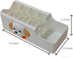 Cable Management Box, Dog Pattern Cord Organizer for Desk, Small Storage Tray for Cables, Chargers, Adapters, Power Strip, Nightstand Organizer, White (6.2 x 3.3 x 2.2 Inch)