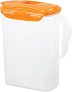 LocknLock Aqua Fridge Door Water Jug | Clear Pitcher | BPA Free Plastic Pitcher with Lid | 3 Quart Pitcher with Lid for Water, Juice, Tea & More Beverages, Orange