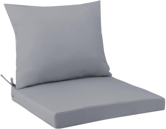 Outdoor Seat Cushion Set 22 x 22 In, Water-Resistant & Fade-Resistan, Patio Furniture Cushions with Removable Cover Deep Seat & Back Cushion with Handle and Adjustable Straps for Chair Sofa,1PC