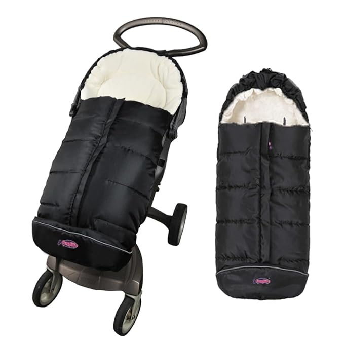 German Designed Universal Stroller Footmuff, 5 Way Zippers Style for Baby Easy in & Out of Water Repellent Winter Stroller Bunting Bag, Height/Temperature Adjustable Anti-Kick Stroller Sleeping Bag
