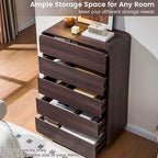 Standifurno Walnut Dresser for Bedroom, Modern 5 Drawer Closet, Freestanding Dressers with Deep Drawers, Large Storage Organizer for Living Room, 29.5’’ W