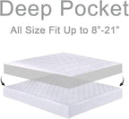 Mattress Topper Twin for Back Pain, Extra Thick Mattress Pad Cover, Plush Pillow Top, Deep Elastic Pocket, White,39"X75"+20"