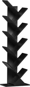 SHEEPAM 10 Tier Tree Book Shelf, Floor Standing Wood Bookshelf