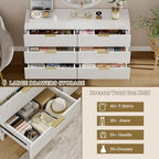 Wood Tall 6 Drawers Dresser, 53.2" W Fluted Modern Dressers for Bedroom