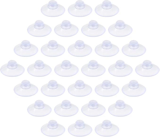 30 Pack Glass Table Suction Cups - 20mm Rubber Suckers Without Hooks