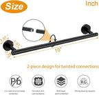 TocTen Bath Towel Bar - Thicken SUS304 Stainless Steel Bathroom Towel Holder, Towel Rod for Bathroom Heavy Duty Wall Mounted Towel Rack Hanger (18IN, Matte Black)