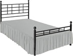 Ruffle Bed Skirt with Split Corners, Microfiber Dust Ruffled for a Perfectly Tailored Bedding Ensemble, Wrinkle and Fade Free, Easy Fit, Full Size 16 Inch Drop, Light Grey