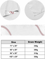 Baseball Sports Texture Bed Runners for Bedroom Hotel,Decorative Bedding Scarf White Red Lines Bed End Blanket Bedding Runner Scarves for King Size Bed,102x20in