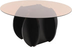 Round Glass Coffee Table for Living Room