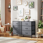 WLIVE Dresser for Bedroom with 6 Fabric Drawers, Dark Grey