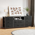Furnulem 55" Dresser for Bedroom, 9 Drawer Dresser TV Stand for 55"-65" TV