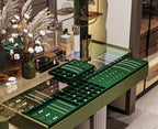 24 Girds Velvet Jewelry Ring Tray Earring Organizer Tray Jewelry Organizer Display Trays for Ring Earrings Storage (Green) - size: 24 Grid