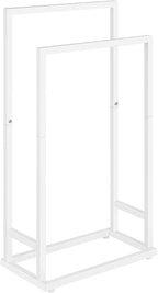 Towel Rack, 2 Tier Stainless Steel Towel Racks Stand for Bathroom, Hand Towel Drying Rack Holder, Towel Bar Stand Blanket Rack, White