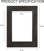Rectangle Wall Mirror for Bathroom, Distressed White Wood Decor with Hanging Rope for Rustic Home Decor, Vanity, Living Room 12"×16"（Black）