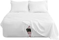 Extra Deep Pocket Full Sheet Set for Air Mattress, 6 Piece Air Bed Sheets Set with 18-24 Inches Depth, Soft & Breathable Inflatable Bed Sheet Set with Flat Sheet, Fitted Sheet and Pillowcases, White
