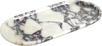DUANYAN Natural Marble Tray, Coffee Table, Food, Fruit, Paper Cup, Cake Display, Coffee bar, Family Gatherings, Seasonal Holiday Decoration Tray(Viola-oval-11 x5 x0.7)