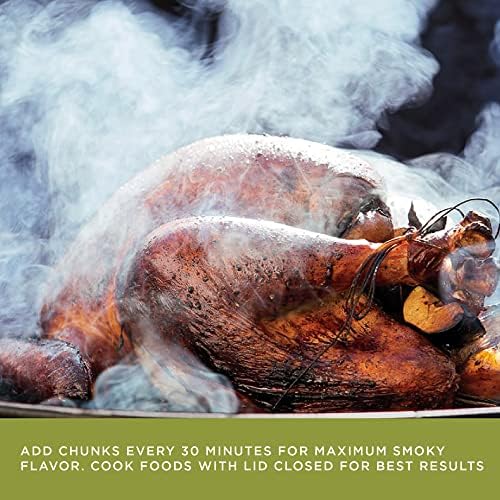Fire & Flavor Apple Wood Chunks for Smoking and Grilling - All-Natural, Long-Lasting with a Mildly Sweet Flavor - Large Chunk Wood Chips for Smokers,Green 4 Pounds