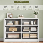 Decofy Fluted 6 Drawers Dresser, 47.2'' Wide Chest of Drawers for Bedroom