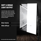 NEEWER 24x24in/60x60cm Softbox with E26 Porcelain Socket/Power Cord/White Diffuser/Stand Adapter, Durable Nylon Softbox Lighting Modifier for Studio Photography Lighting, SF6060 (US Plug) - size: 60X60cm