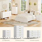 Modern Dressers and Nightstands Set 4-Piece, 2 Nightstands + 5 + 6-Drawers