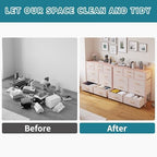 LUMTOK 10 Drawers Dresser with Fabric Bins for Bedroom,Closets，Dark Gray