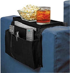 Non-Slip Armchair Caddy with Cup Holder Arm Rest Organizer TV Remote Control Holder Oxford Sofa Tray Chairs Couch Storage Arm Tidy Armrest Bag Bedside Space Saver Bag for Cellphone Magazines Glasses