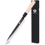 WILDMOK Left Handed 7 Inch Deba Knife German Stainless Steel Sashimi Knife Asian Usuba Salmon Knife for Left Handed