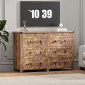 Wodeer 6 Drawer Dresser for Bedroom, Brown Modern Dressers & Chests of Drawers with Metal Handles, Closet Storage Dresser, Storage Cabinet and Organizer with Drawers