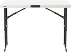 Lifetime Nesting 80823 Adjustable Rectangular Folding Table 122 cm for 4 People Beige