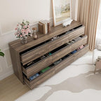 Bobve 70.9” Dresser for Bedroom with 9 Drawers, Large Modern Chest of Drawers Handle Free, Long Wooden Dressers Storage Organizer, Wide Double Dresser for Bedroom, Living Room, Hallway (Walnut)