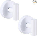 Suction Cup Hooks for Shower - Bathroom Reusable Hooks for Towels, Robes & Loofah - No-Drill Mounting on Kitchen,Walls,Metal,Glass,Mirrors,Tile & Smooth Non-Porous Surfaces (2, White)