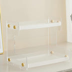 FFK Bathroom Organizer Countertop, 2 Tier Bathroom Counter Organizer Kitchen Spice Rack Cosmetic Organizer,Countertop Storage for Bathroom, Kitchen, Living Room, Bedroom, Dressing Table