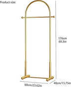 Modern Gold Arch Clothing Rack – Freestanding Garment Rack for Hanging Clothes,Heavy Duty Coat Rack,Metal Small Clothes Rack for Bedroom,Closet or Boutique Display