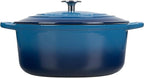 EDGING CASTING Enameled Cast Iron Dutch Oven Pot With Lid for Cooking, Bread Baking, Bread Oven, 5.5 Quart, Lake Blue