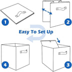 ShellKingdom Storage Bins, Foldable Fabric Storage Cubes And Cloth Storage Organizer Drawer For Closet And Toys Storage, 6 Pack (Lavender+Light Blue+Pink)