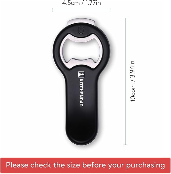 KITCHENDAO 2 in 1 Magnetic Beer Bottle Opener for Fridge and RV with Cap Catcher - Pop Can Soda Can Opener, Stick to Refrigerator for Easy Storage with Magnet, Gift for Men Husband Father- 3 Pack