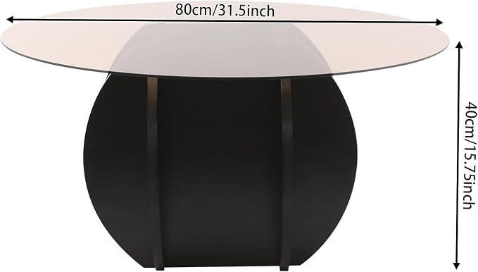 Round Glass Coffee Table for Living Room