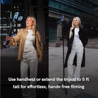 Content Creator Kit with LED Video Light, Microphone & Tripod – Video Recording & Vlogging Kit for YouTube, TikTok & Smartphone Content Creation | Portable Creator Lighting Kit with Bluetooth Remote