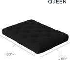 Royal Sleep Products by The Futon Factory 6 inch Foam Futon Mattress - Solid Black Cover - Queen Size - CertiPUR Certified Foams - Made in USA - (Frame not Included)