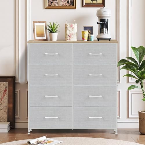 8-Drawer Dresser for Bedroom, Anti-Tip Tall Storage Organizer