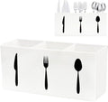 Silverware Organizer Countertop,Acrylic Small Silverware Caddy for Countertop,Knife Fork and Spoon Organizer for Kitchen Storage,Cabinet and Dining Room(White)