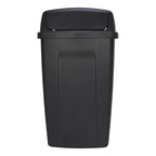 13-Gallon Black Plastic Kitchen Trash Can with Swing Top Lid