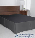 SKY BEDDINGS Luxury Pleated Twin Bed Skirt with Split Corners - 16 Inch Tailored Drop - Pleated Dust Ruffle - Wrinkle-Free 100% Microfiber - Easy Fit, Soft & Durable - Dark Grey