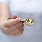 Gold Measuring Spoons, Heavy Duty 18/8 Stainless Steel Measuring Set of 6 Piece: 1/8 tsp, 1/4 tsp, 1/2 tsp, 1 tsp, 1/2 tbsp & 1 tbsp Measuring Liquid and Dry Ingredients for Cooking Baking Gift Set