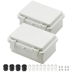 Zulkit 2pcs Junction Box ABS Plastic Dustproof Waterproof IP65 Electrical Boxes Hinged Shell Outdoor Universal Project Enclosure, 5.9 x 3.9 x 2.8 inch