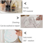 shuang qing Rotating Makeup Organizer for Vanity, High-Capacity Skincare Clear Make Up Storage Perfume Organizers Cosmetic Dresser Organizer Countertop 360 Spinning (Clear, New-2 Tier)
