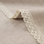 GLORY SEASON Textured Tablecloth Linen-Look Rustic Burlap Style Washable Solid Heavy Weight Lace Trim Rectangle Fabric Table Cloth,Table Cover for Kitchen Dinning Tabletop Decoration55x70 in Beige - size: 70" x 55" (Rectangular)