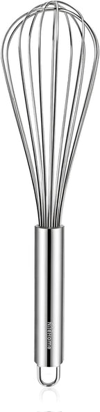 NileHome Stainless Steel Whisk 10" Kitchen Whisk Wisking Tool Kitchen Wisk Wire Whisks for Cooking, Whisking, Blending, Beating, Stirring